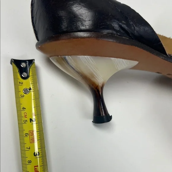 Cydwok Leatyer Strappy Sandals With Horn Heel - Picture 7 of 8